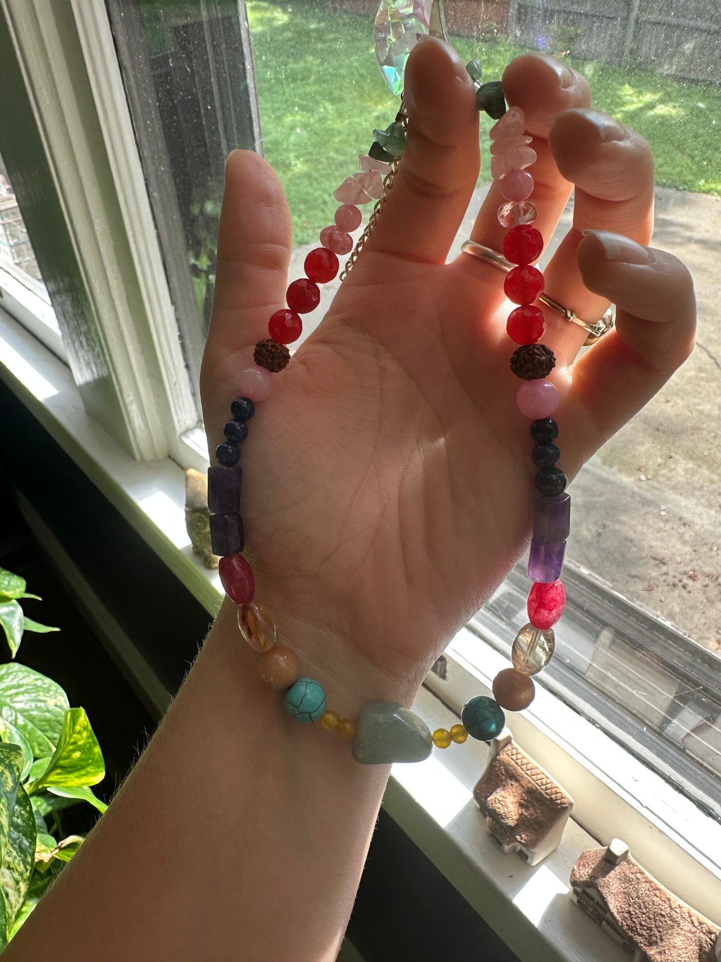 Elemental Strength choker 🧡🩷❤️💚