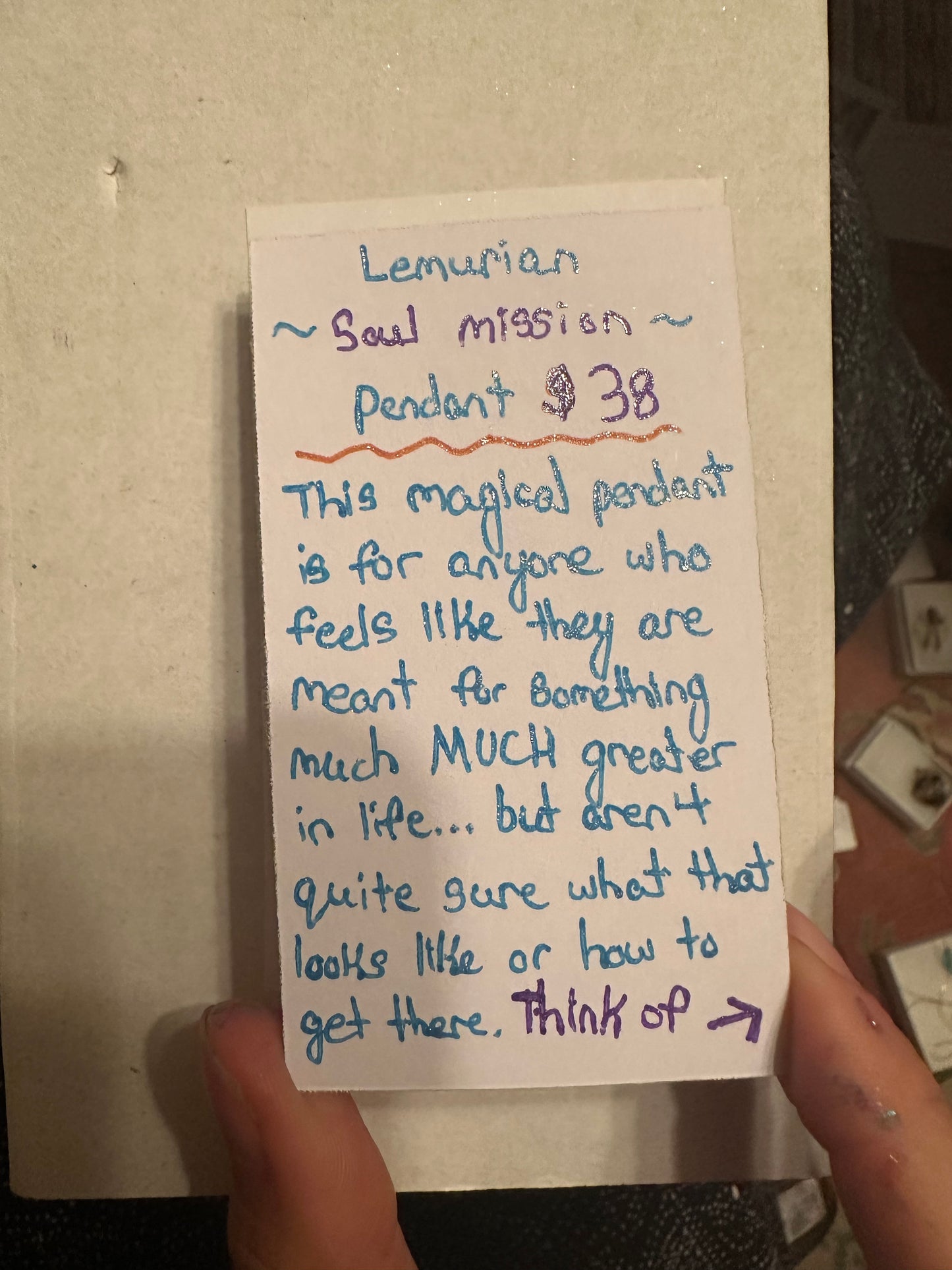 Lemurian soul mission quartz pendant 💜
