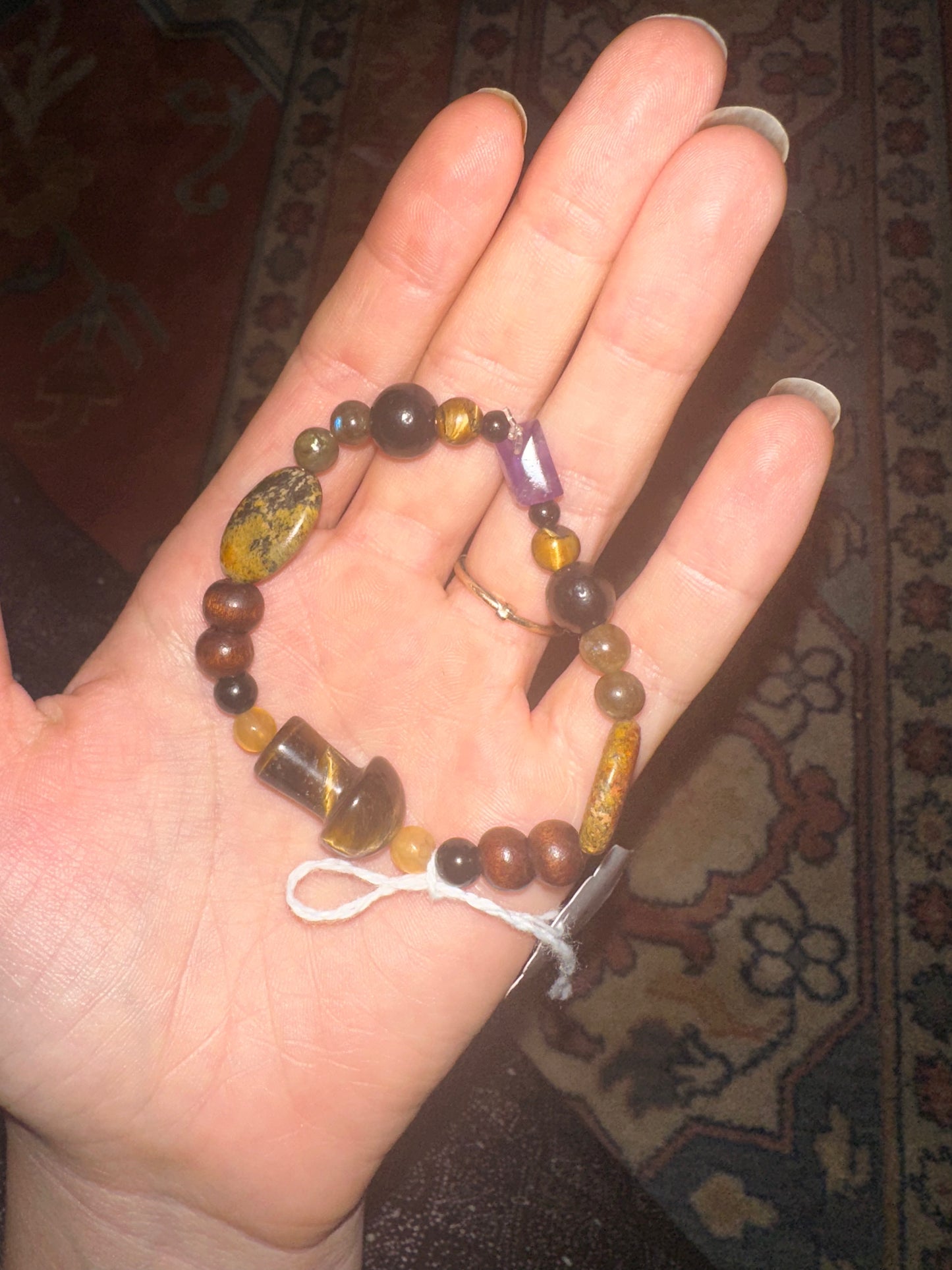 Mushroom tigers eye bracelet