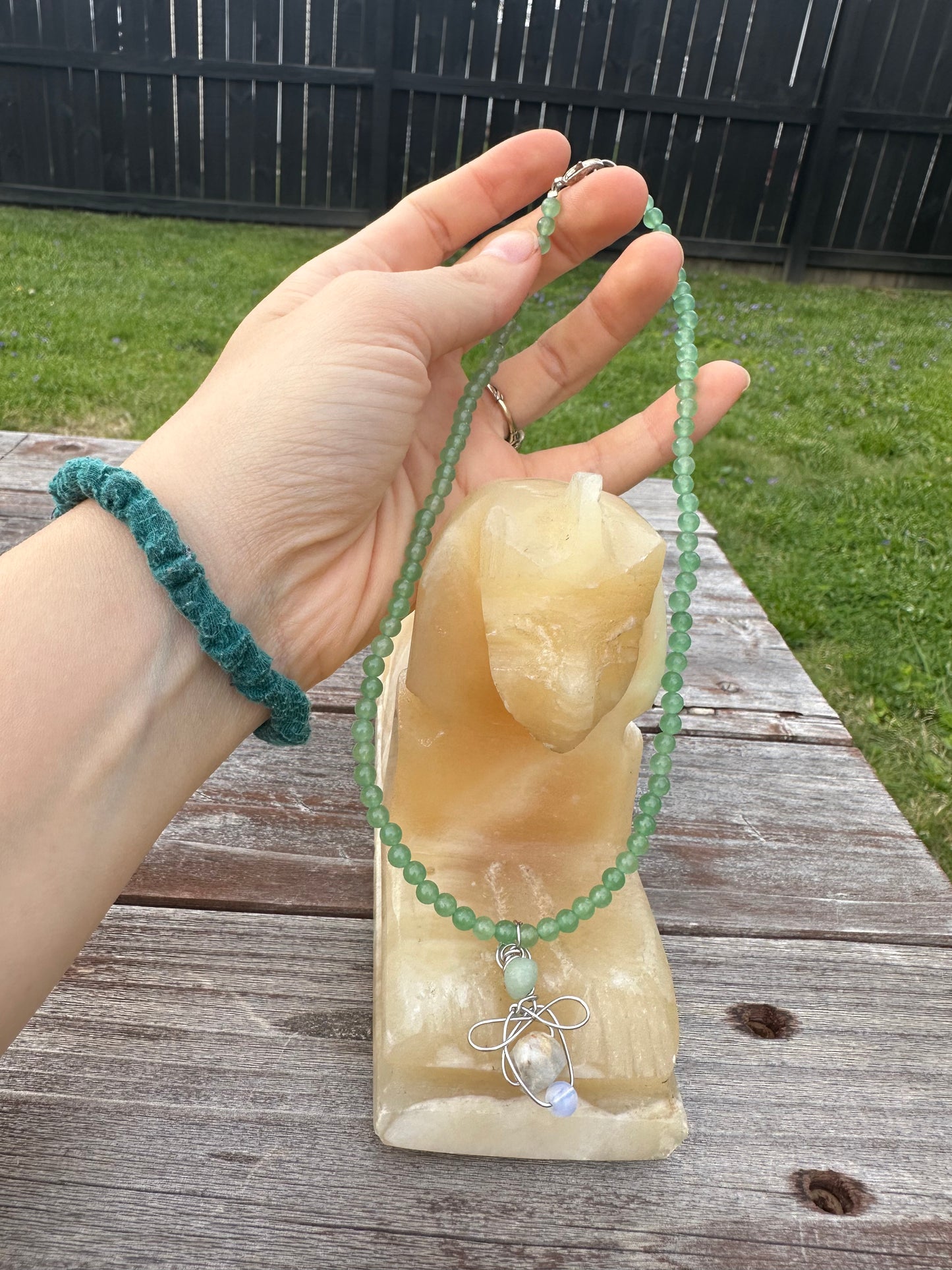 Green Aventurine Infinity Angel Necklace 💚♾️💚