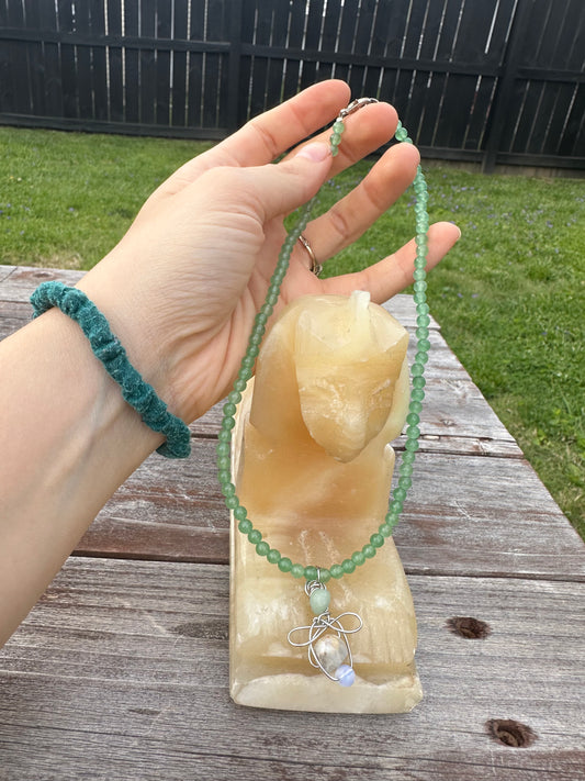 Green Aventurine Infinity Angel Necklace 💚♾️💚