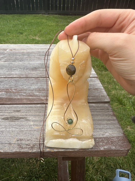 Meditating Goddess Green Aventurine Necklace 🧘‍♀️💚
