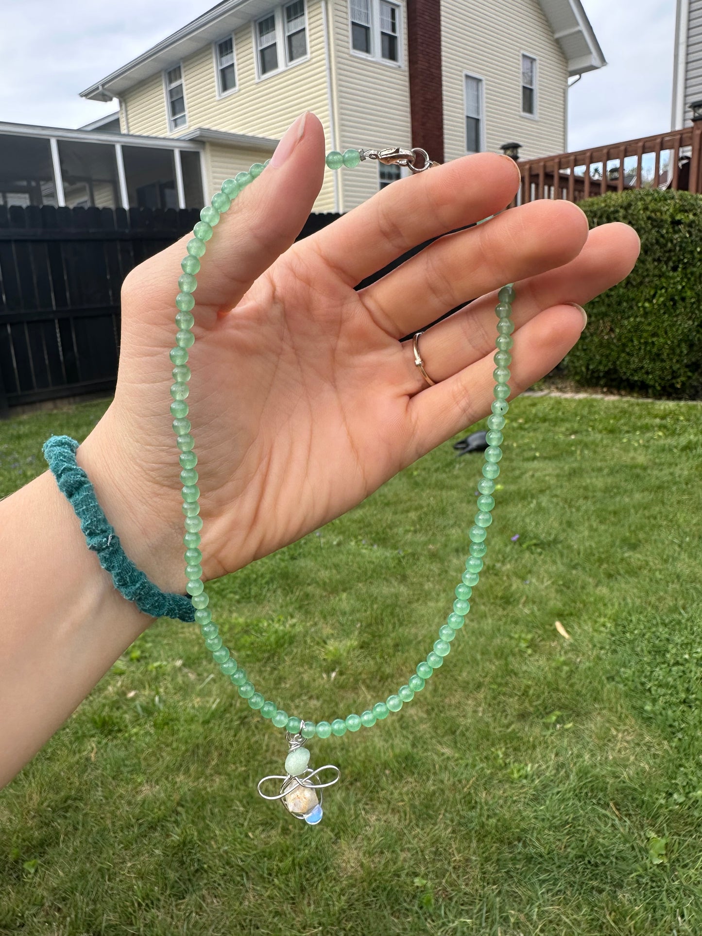 Green Aventurine Infinity Angel Necklace 💚♾️💚